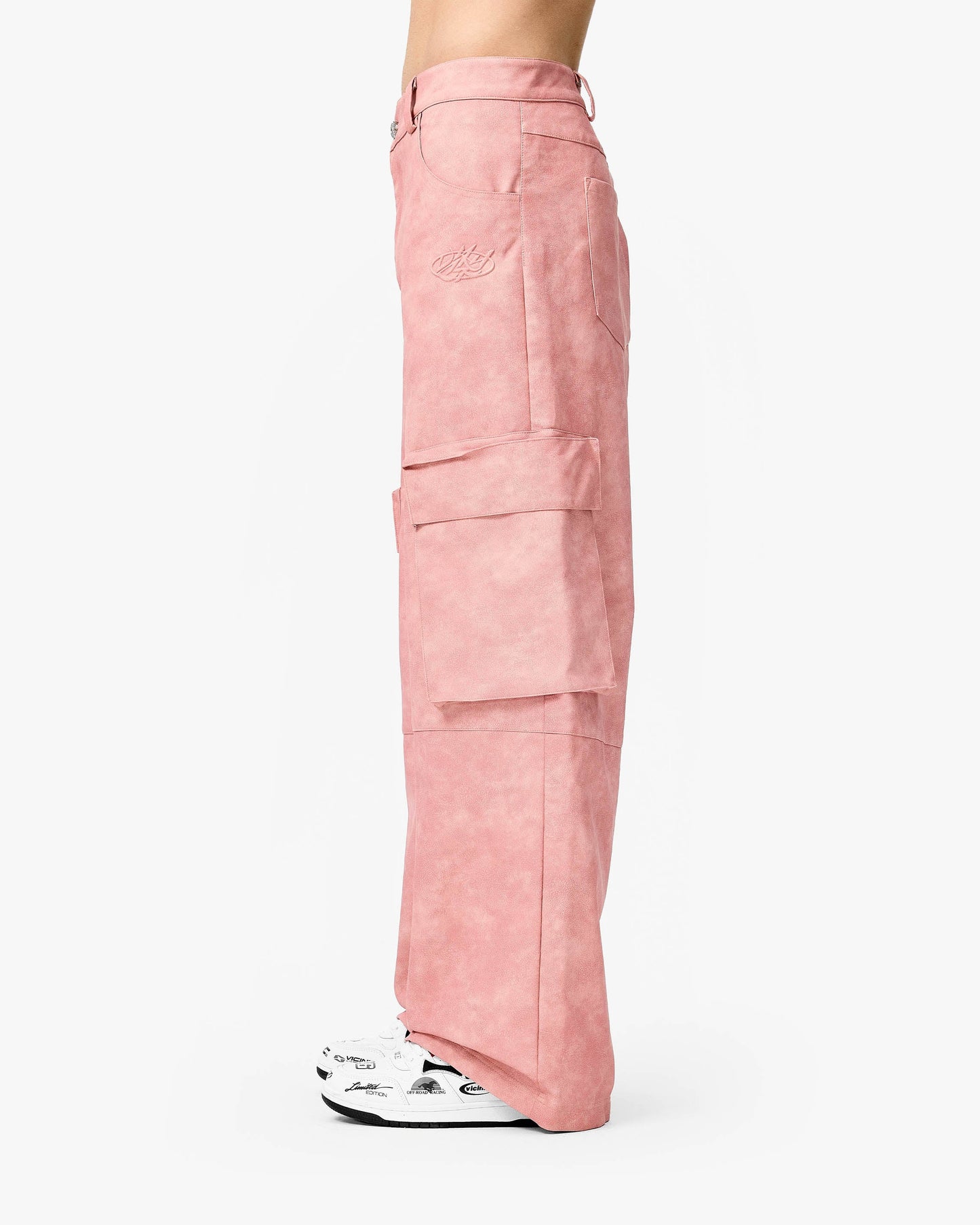 SCRIPT LOGO LEATHER PANTS VINTAGE PINK