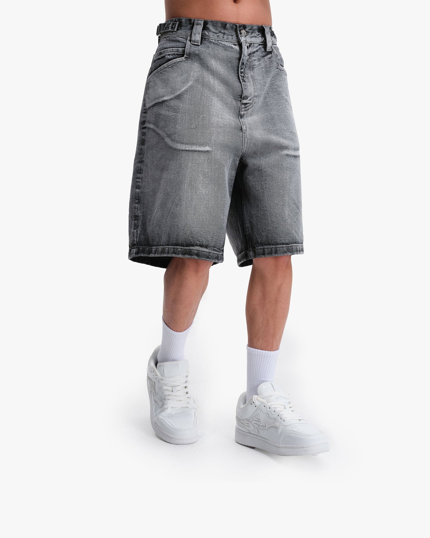 IVORY DENIM JORTS
