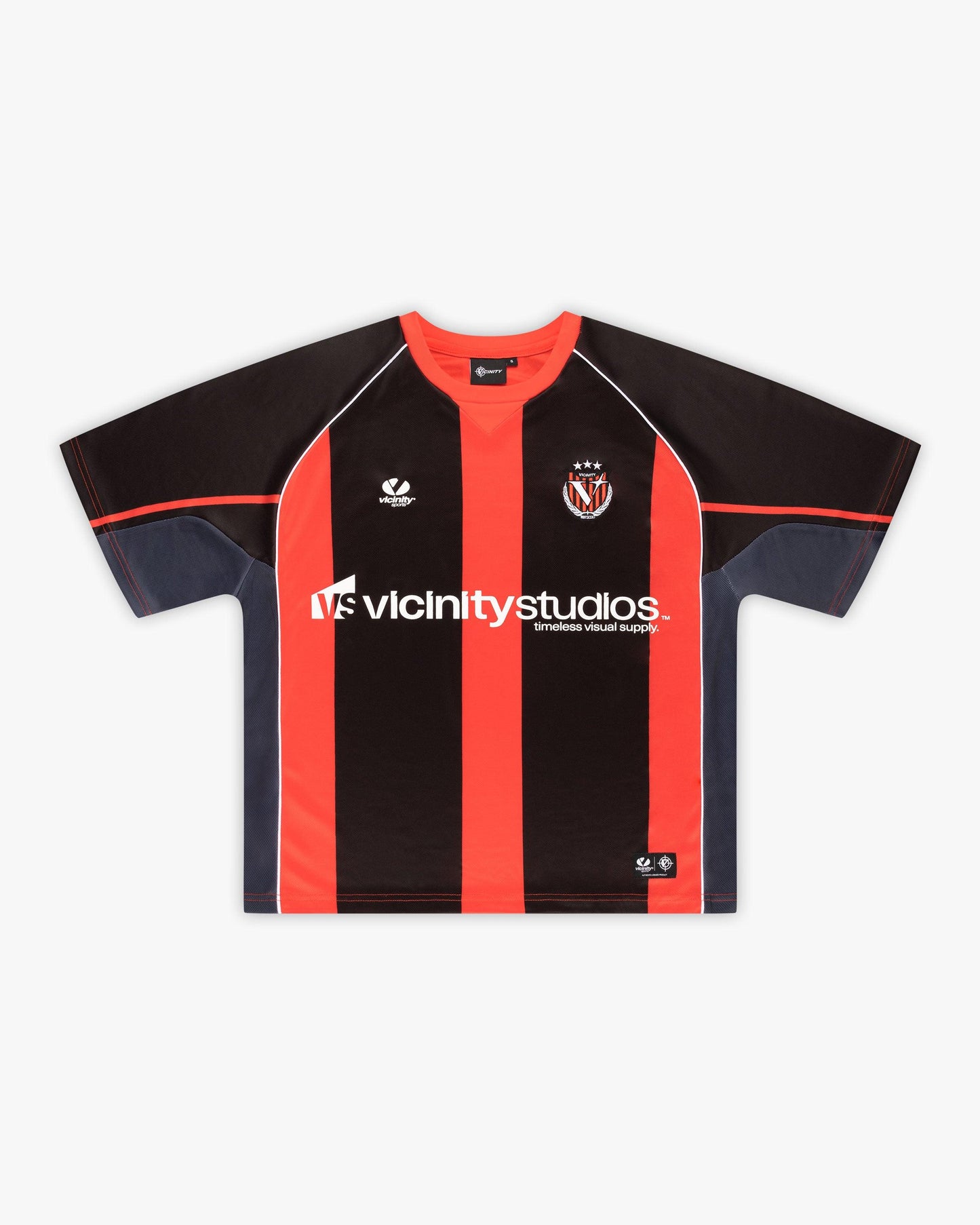 DERBY JERSEY RED + V-LOGO LIGHT BLUE JORTS
