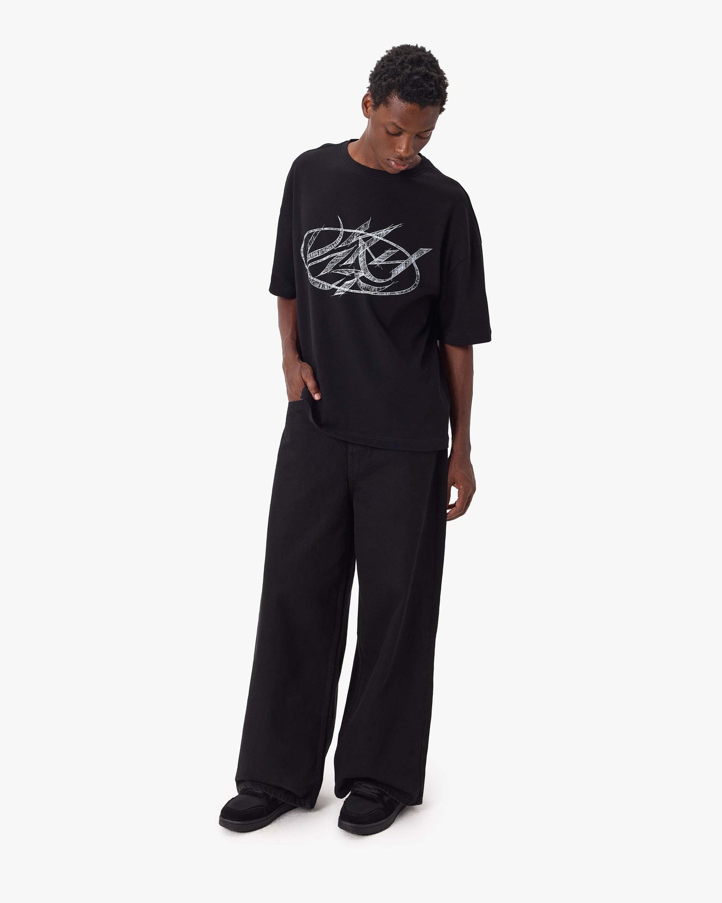 DRAWN SCRIPT TEE BLACK