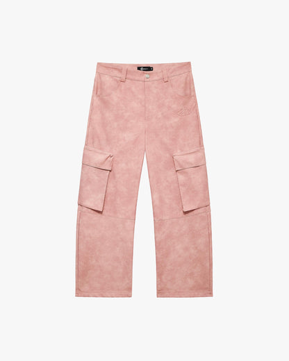 SCRIPT LOGO LEATHER PANTS VINTAGE PINK