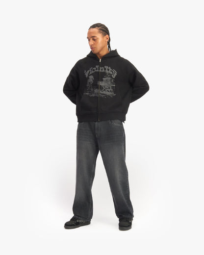 SHOOTING HOUSE ZIP HOODIE BLACK