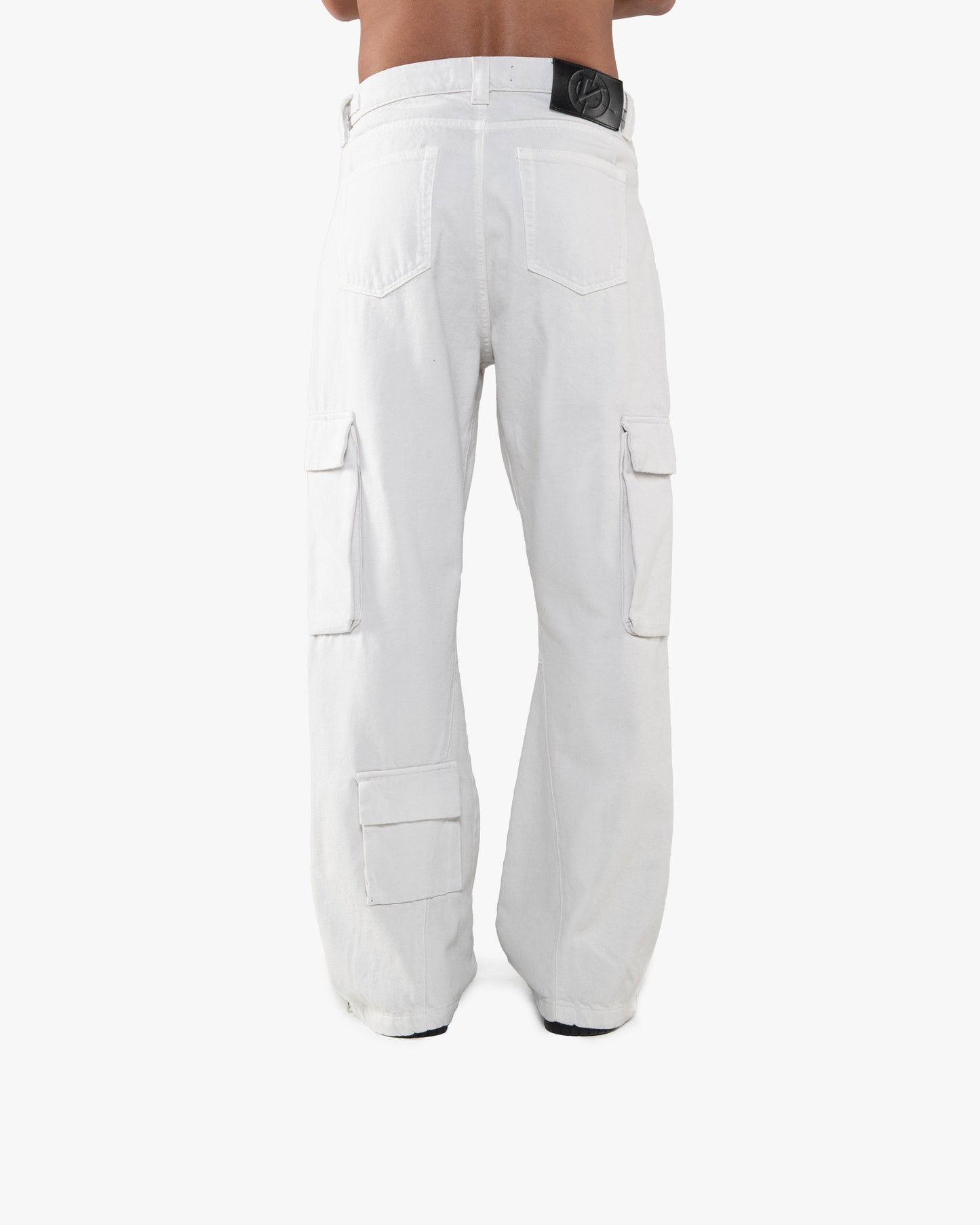 FLARED CARPENTER CARGOPANTS LIGHT GREY