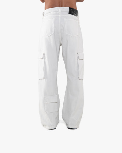 FLARED CARPENTER CARGOPANTS LIGHT GREY