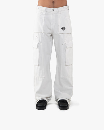 FLARED CARPENTER CARGOPANTS LIGHT GREY