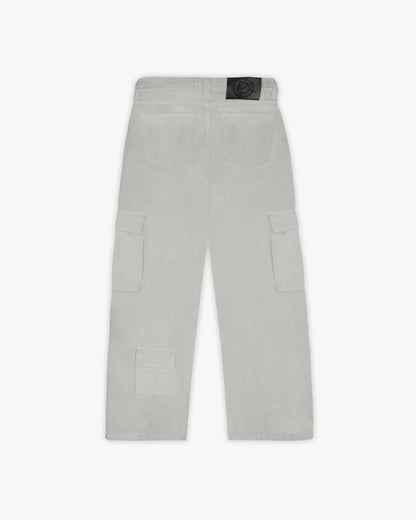 FLARED CARPENTER CARGOPANTS LIGHT GREY