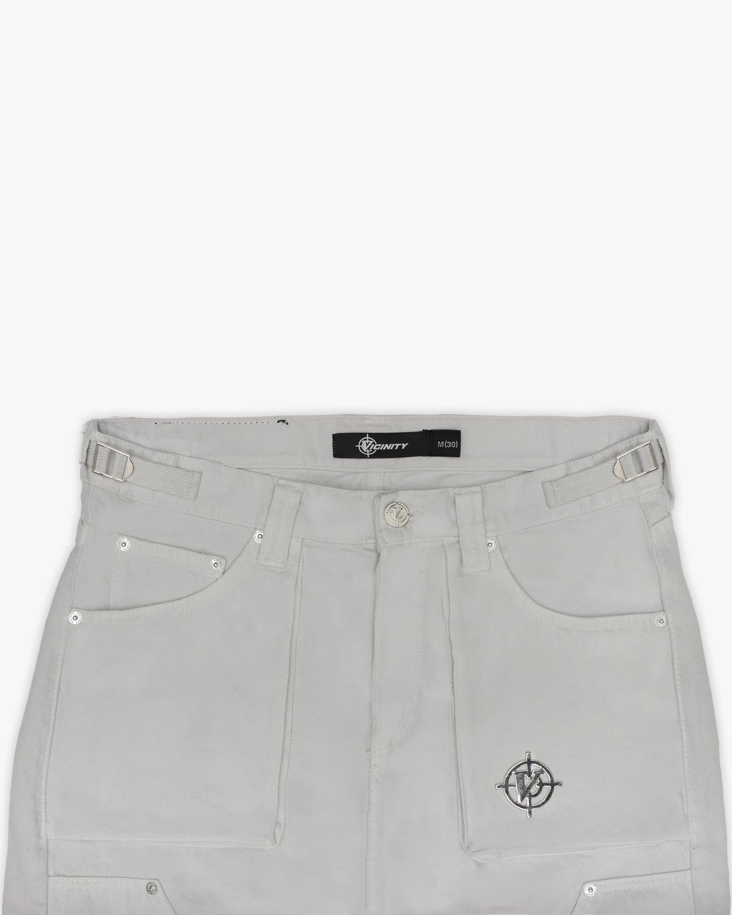 FLARED CARPENTER CARGOPANTS LIGHT GREY