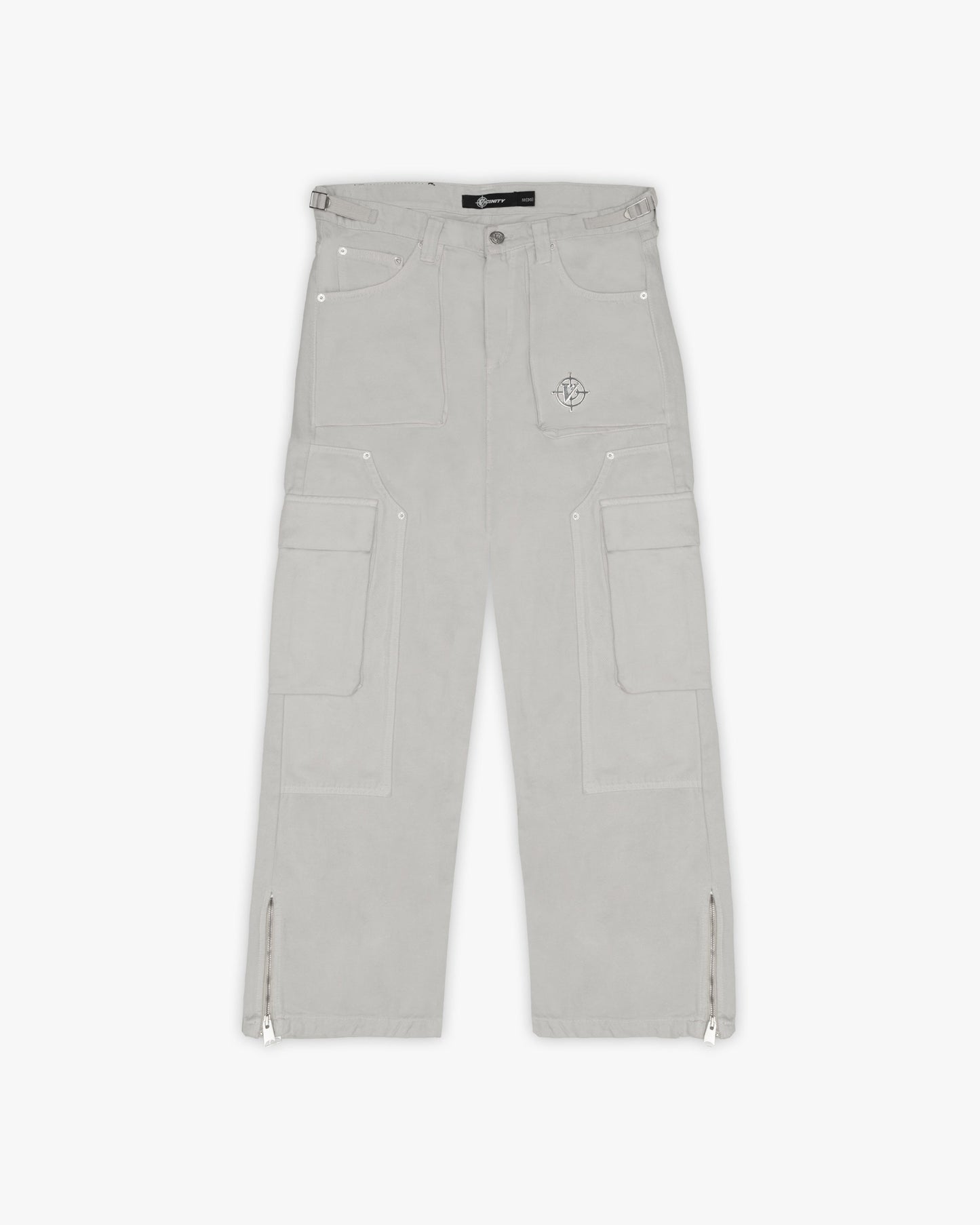 FLARED CARPENTER CARGOPANTS LIGHT GREY