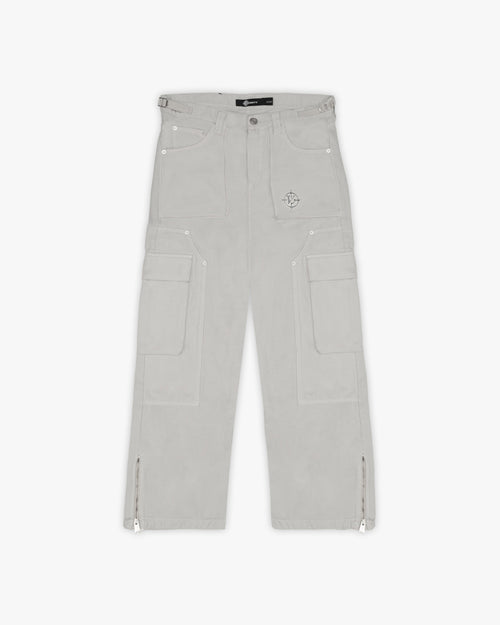 FLARED CARPENTER CARGOPANTS LIGHT GREY