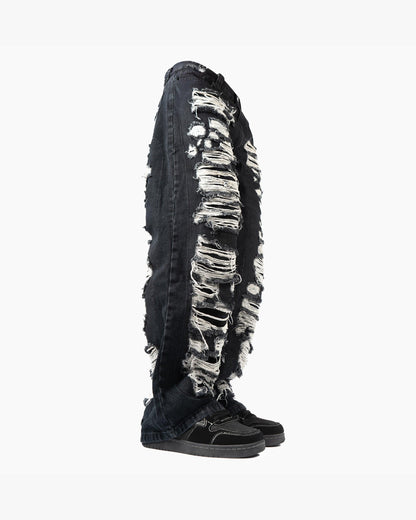DISTRESSED DENIM BLACK