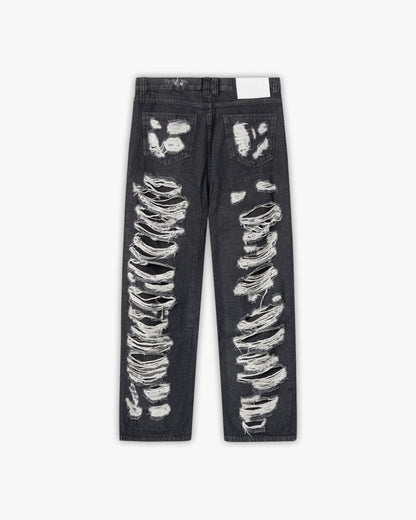 DISTRESSED DENIM BLACK