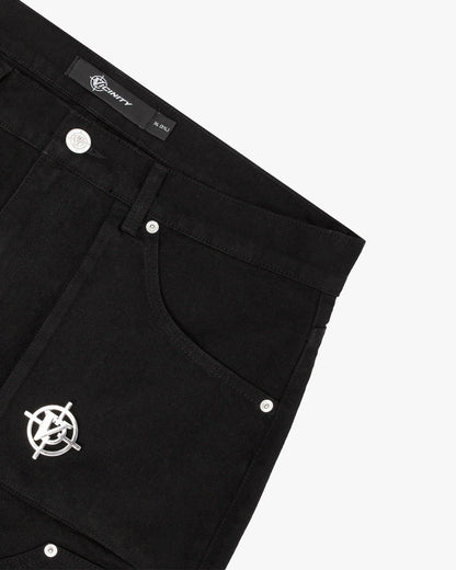 FLARED CARPENTER CARGOPANTS BLACK