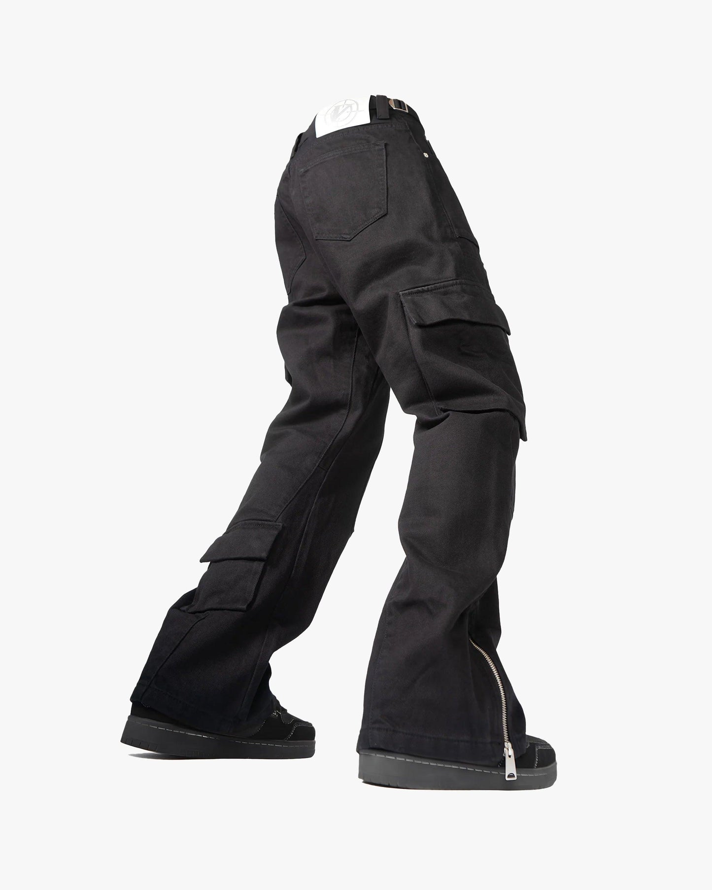 FLARED CARPENTER CARGOPANTS BLACK