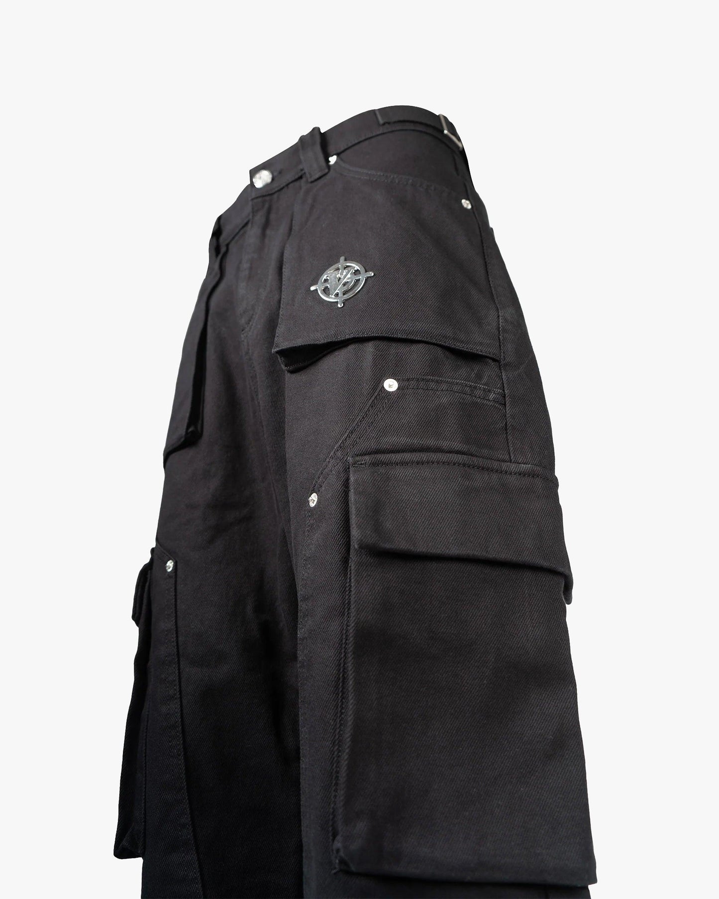 FLARED CARPENTER CARGOPANTS BLACK