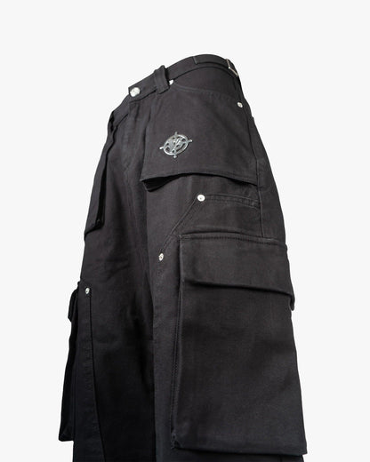 FLARED CARPENTER CARGOPANTS BLACK