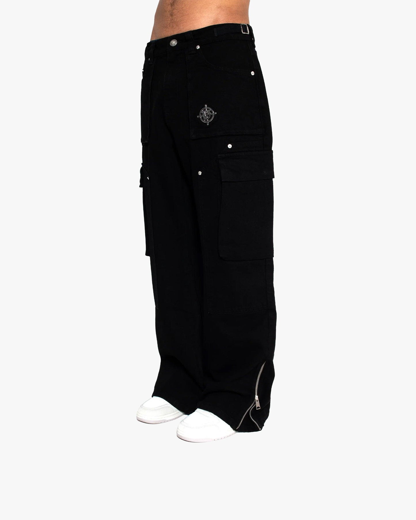 FLARED CARPENTER CARGOPANTS BLACK