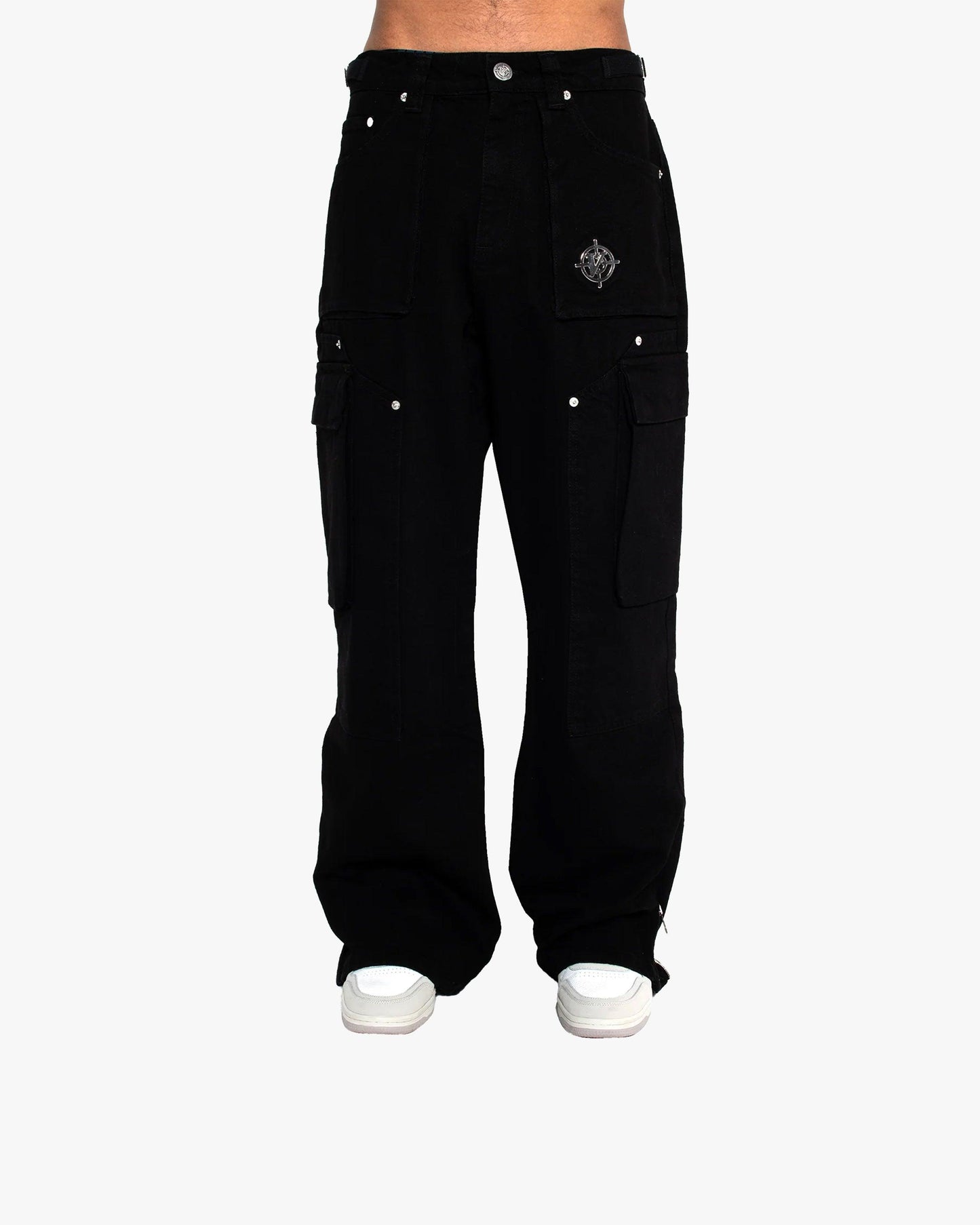 FLARED CARPENTER CARGOPANTS BLACK